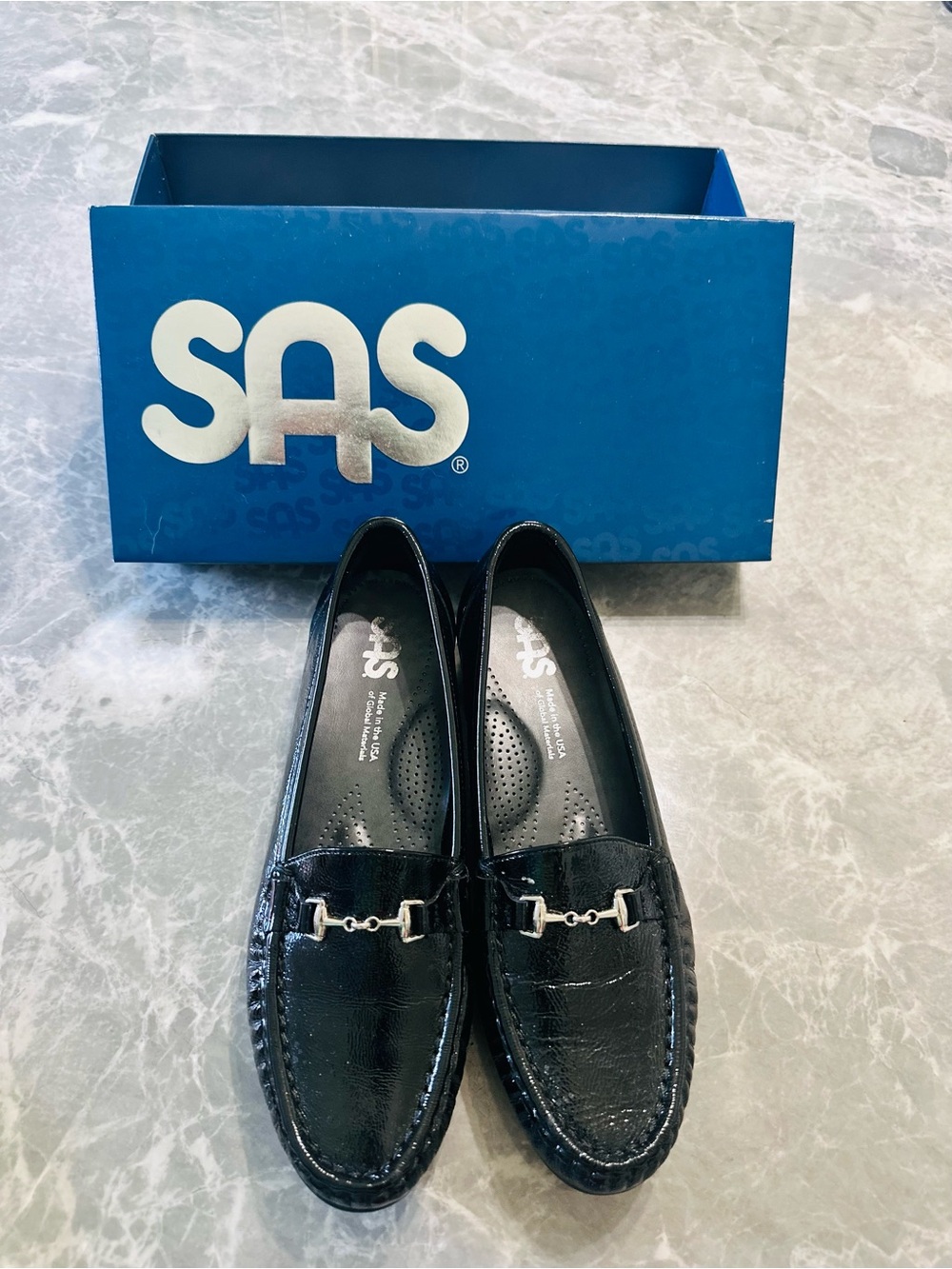 SAS Metro-P Shoes Black patent  Tripad Comfort Foot  8 N  Loafers